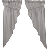Burlap Dove Grey Prairie Short Panel Curtains-Lange General Store