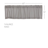 Baxter Burlap Dove Grey Valance-Lange General Store