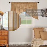 Burlap Natural Prairie Swag Curtains-Lange General Store
