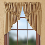 Burlap Natural Prairie Swag Curtains-Lange General Store