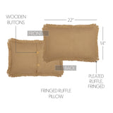Baxter Burlap Natural Ruffled Fringed Pillow