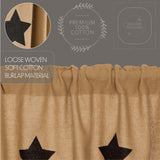 Baxter Burlap Natural with Black Stars Panel Curtains-Lange General Store