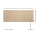 Burlap Vintage Fringed Table Runners-Lange General Store