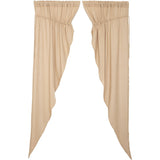 Burlap Vintage Tan Long Prairie Curtains-Lange General Store