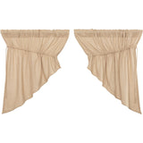 Burlap Vintage Tan Prairie Swag Curtains-Lange General Store