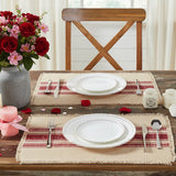 Baxter Vintage Burlap Red Stripe Placemats - Set of 6-Lange General Store