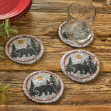 Bear In The Forest Braided Coaster Set-Lange General Store