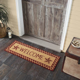 Barn Star Burgundy Check Door Mats-Lange General Store