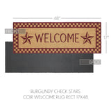 Barn Star Burgundy Check Door Mats-Lange General Store