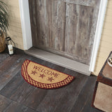 Barn Star Burgundy Check Door Mats-Lange General Store