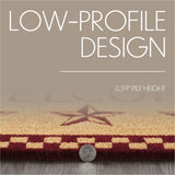 Barn Star Burgundy Check Door Mats-Lange General Store