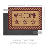 Barn Star Burgundy Check Door Mats-Lange General Store
