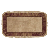 Burgundy Check Burlap Natural Bath Mat-Lange General Store