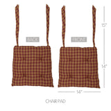 Burgundy Check Chair Pad-Lange General Store