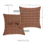 Bedford Burgundy Check Fabric Pillow