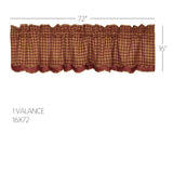 Bedford Burgundy Check Layered Lined Valance