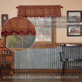 Bedford Burgundy Check Layered Lined Valance