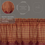 Bedford Burgundy Check Layered Lined Valance