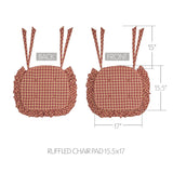 Bedford Burgundy Check Ruffled Chair Cushion Pad