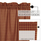 Bedford Burgundy Check Valance