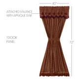 Bedford Burgundy Star Door Panel Curtain