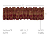 Bedford Burgundy Star Layered Lined Valance