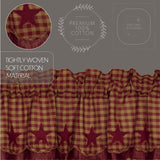 Bedford Burgundy Star Layered Lined Valance