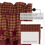 Bedford Burgundy Star Layered Lined Valance