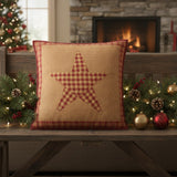 Bedford Burgundy Star Quilted Pillow 16"-Lange General Store