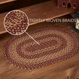 Bedford Burgundy Tan Collection Jute Rugs - Oval