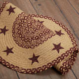 Bedford Burgundy Tan Star Braided Rug Collection-Lange General Store