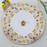 Bee Floral Braided Placemat-Lange General Store