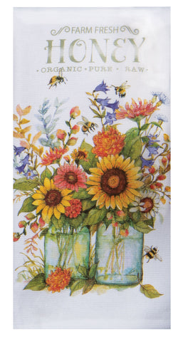 Bee Floral Honey Floral Terry Towel-Lange General Store