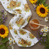Bee Floral Toss Terry Towel-Lange General Store