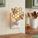 Bee Honeycomb Night Light in a farmhouse kitchen setting