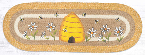 Beehive & Daisies Braided Table Runner-Lange General Store