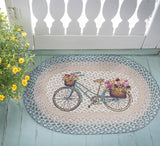 Blue Bicycle Braided Rug-Lange General Store