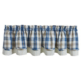 Bingham Blue Layered Valance-Lange General Store