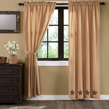 Bingham Star Applique Star Panel Curtains-Lange General Store