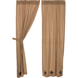 Bingham Star Applique Star Panel Curtains-Lange General Store