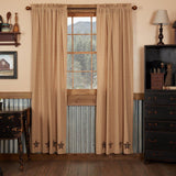 Bingham Star Applique Star Panel Curtains-Lange General Store