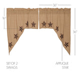 Bingley Star Applique Star Swag Curtains-Lange General Store