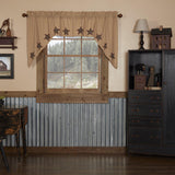 Bingham Star Applique Star Swag Curtains-Lange General Store