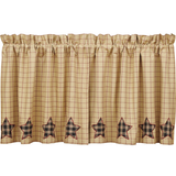 Bingham Star Applique Star Tier Curtains 24"-Lange General Store