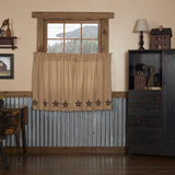 Bingham Star Applique Star Tier Curtains 36"-Lange General Store