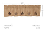 Bingley Star Applique Star Valance-Lange General Store