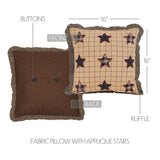 Bingley Star Fabric Pillow with Applique Stars