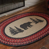 Black Bear Braided Oval Rug-Lange General Store