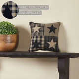 Black Check 4-Star Pillow 6x6-Lange General Store