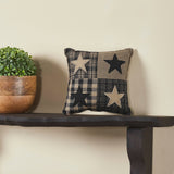 Black Check 4-Star Pillow 6x6-Lange General Store